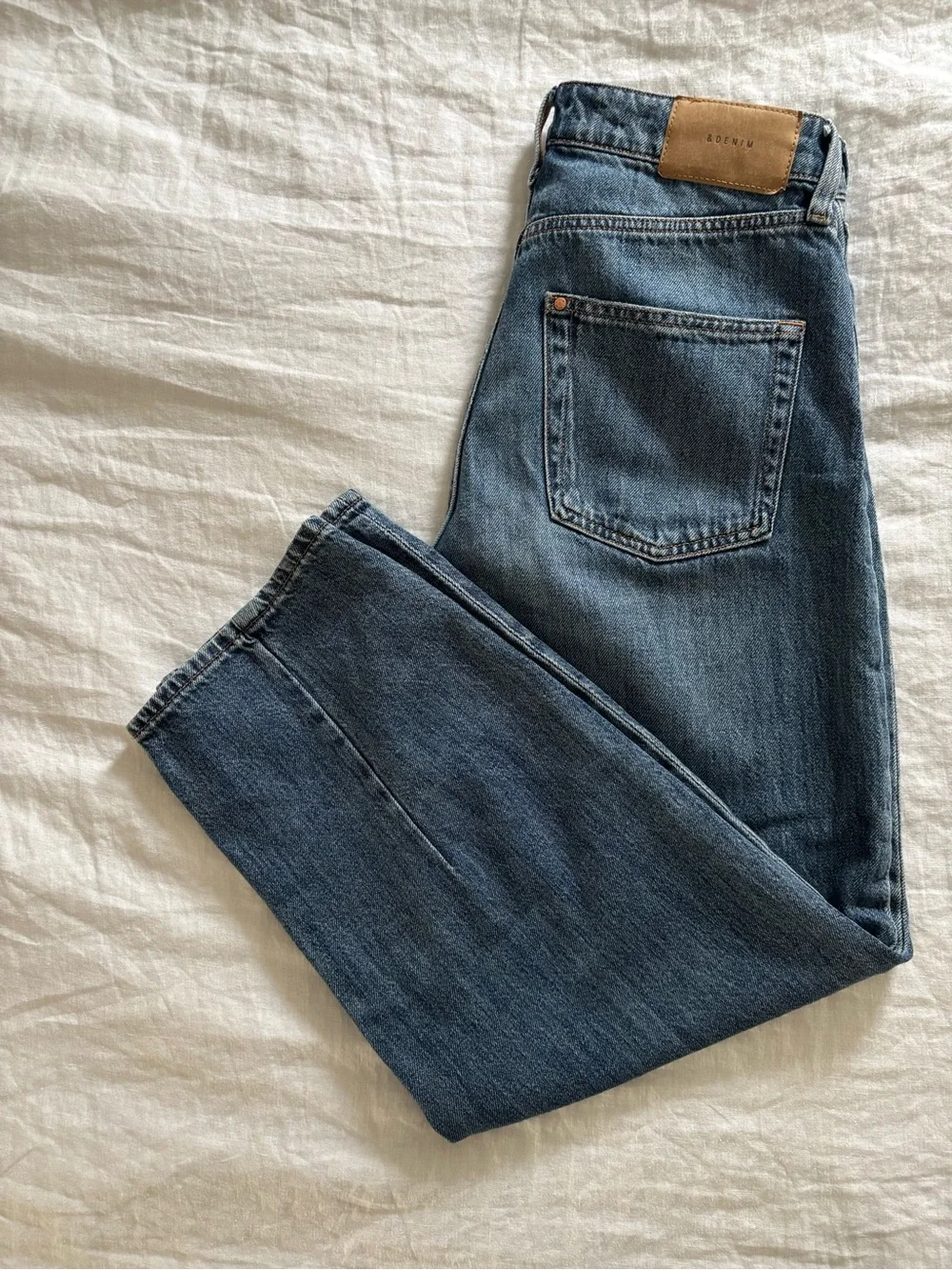 Blue Barrel-Leg Jeans - Picture 1 of 4